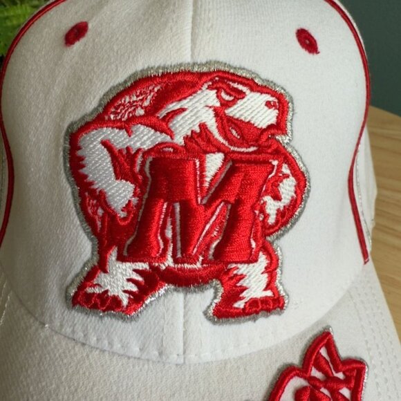 Maryland Terrapins Baseball Cap White/Red One-Fit Top Of The World - Picture 2 of 10